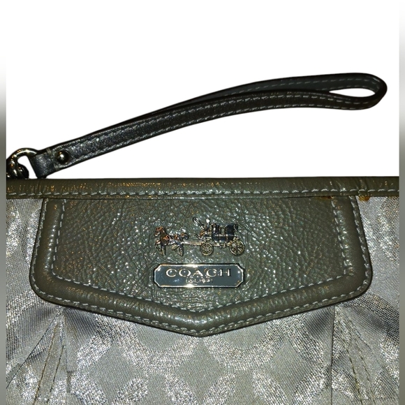 Coach Silver and Gray Clutch Wristlet - Picture 2 of 6